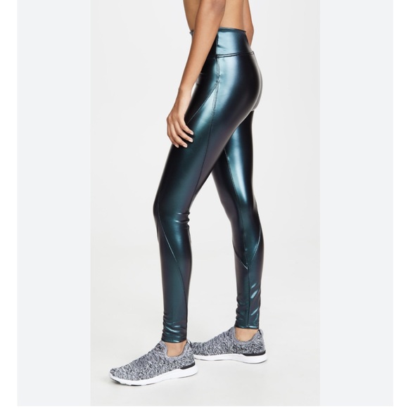 E1 Spanx Faux Leather Liquid Leggings In color Oilslick SZ XS - Picture 2 of 8